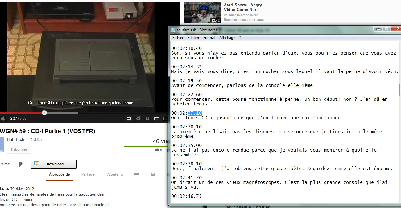 (Sous-titrage en "Closed Captions" sur Youtube) Ma méthode de sous titrage Tuto17-3abf397